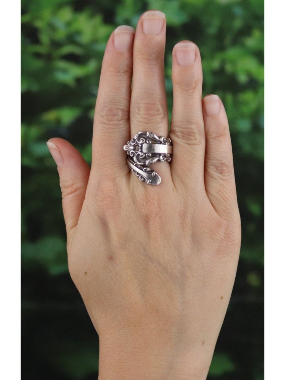 Sterling Silver Gorham Sterling Spoon Ring Bypass Ring Size 7 Adjustable - Picture 2 of 8